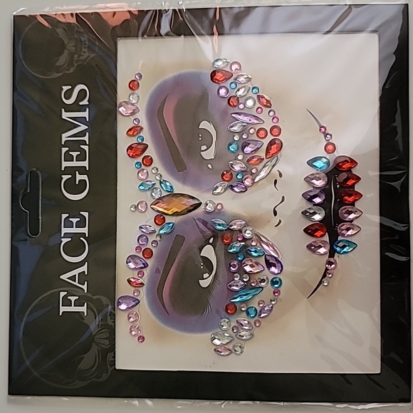 Face Gems 3D Crystal Colorful Acrylic Rhinestone Sticker Reuseable Decorations 5 - Picture 1 of 4